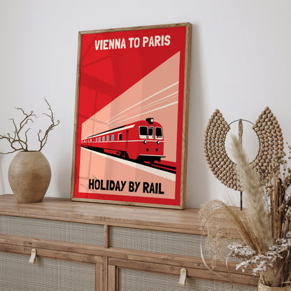 Vienna to Paris Vintage Railroad Poster