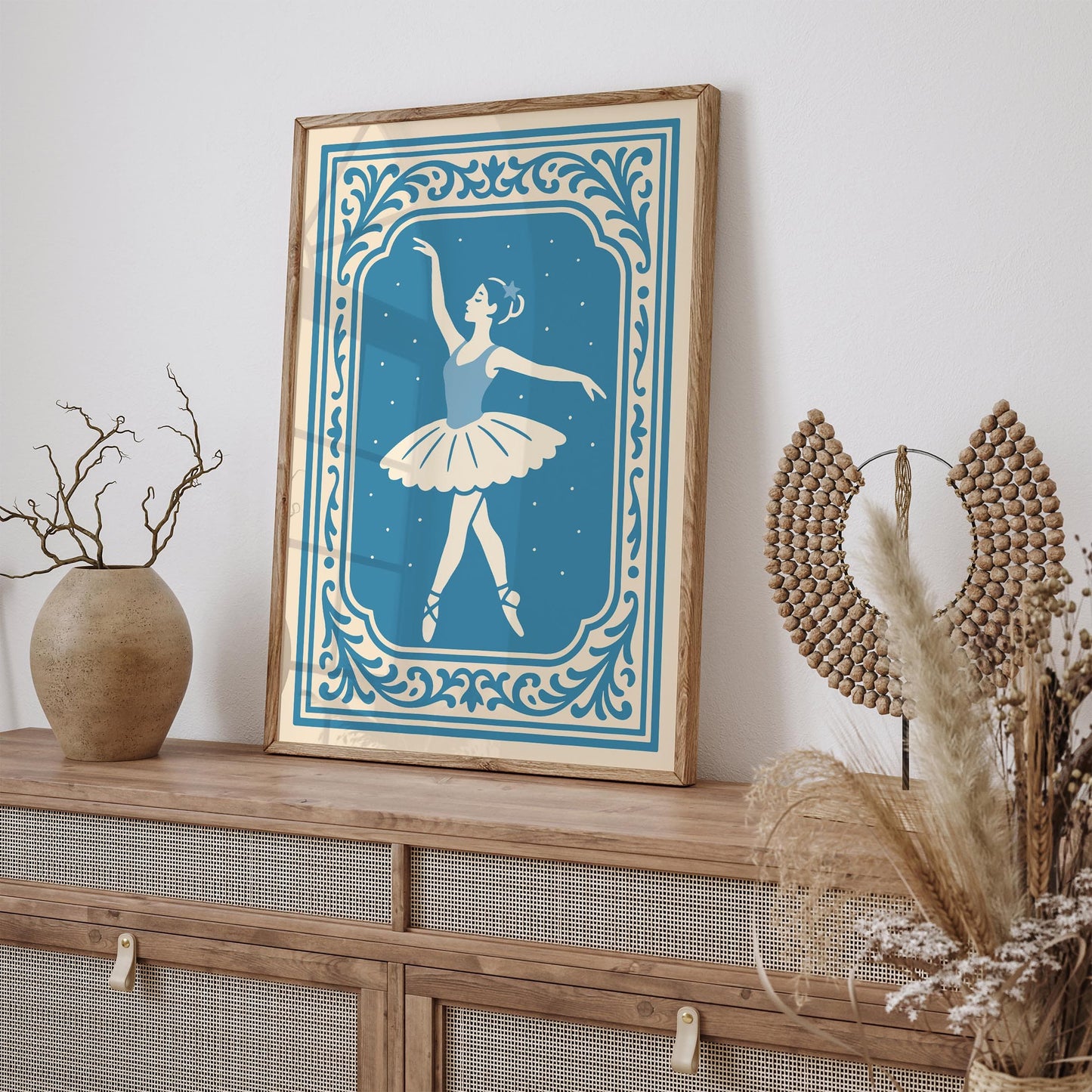 Mystical Ballerina Poster - Blue Dancer Kids Wall Art