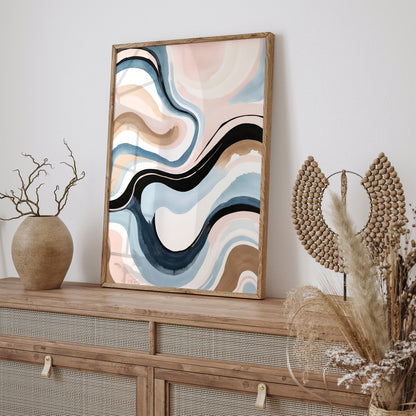 Chic Neutral Abstract Art Print