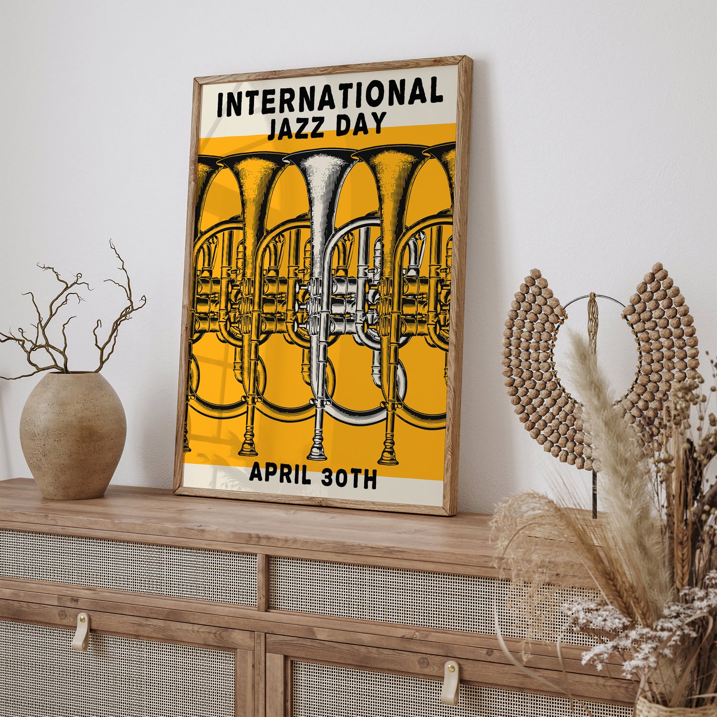 Jazz Day Yellow Music Art Print