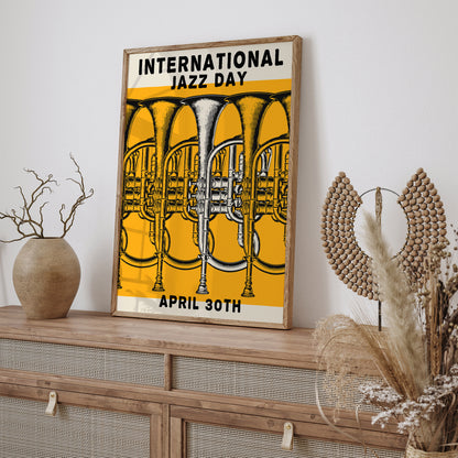 Jazz Day Yellow Music Art Print