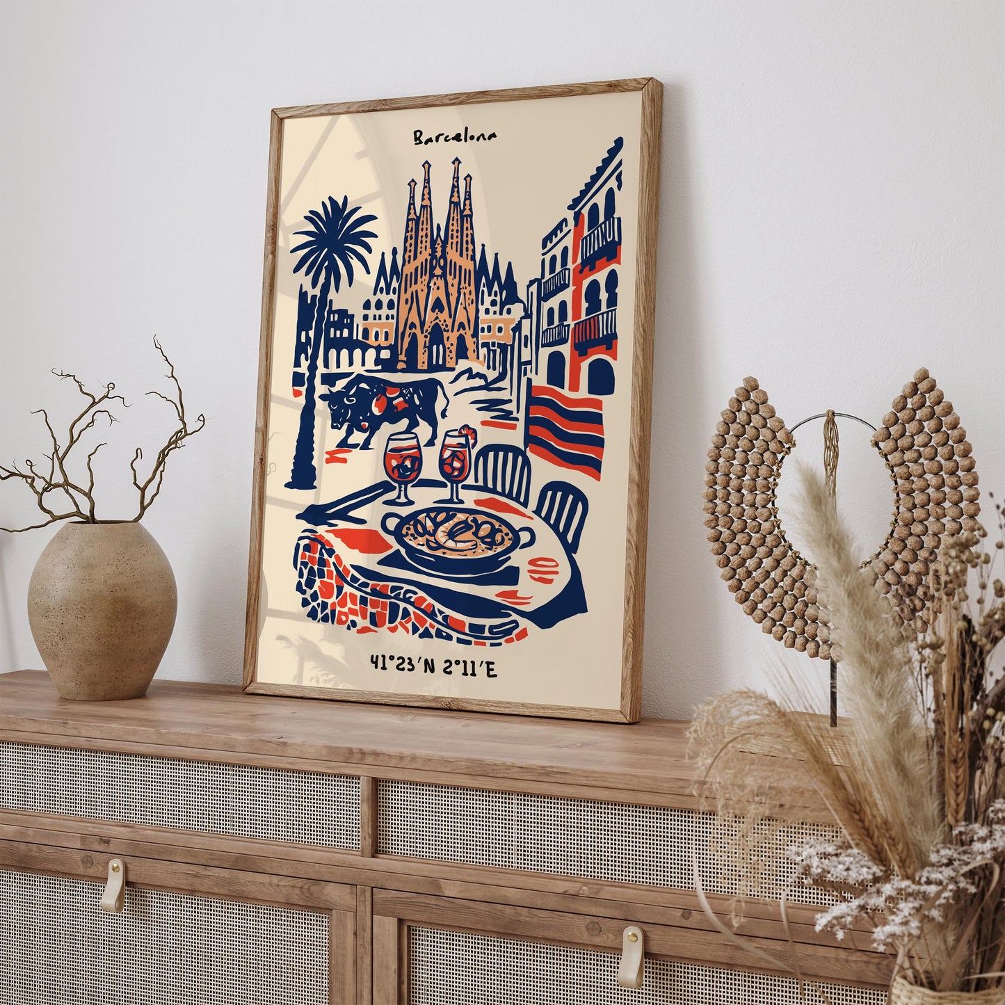 Barcelona Cityscape Poster 2026 – Travel Wall Art Print