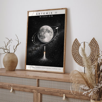 ARTEMIS II Mission Poster - Cosmos Wall Art