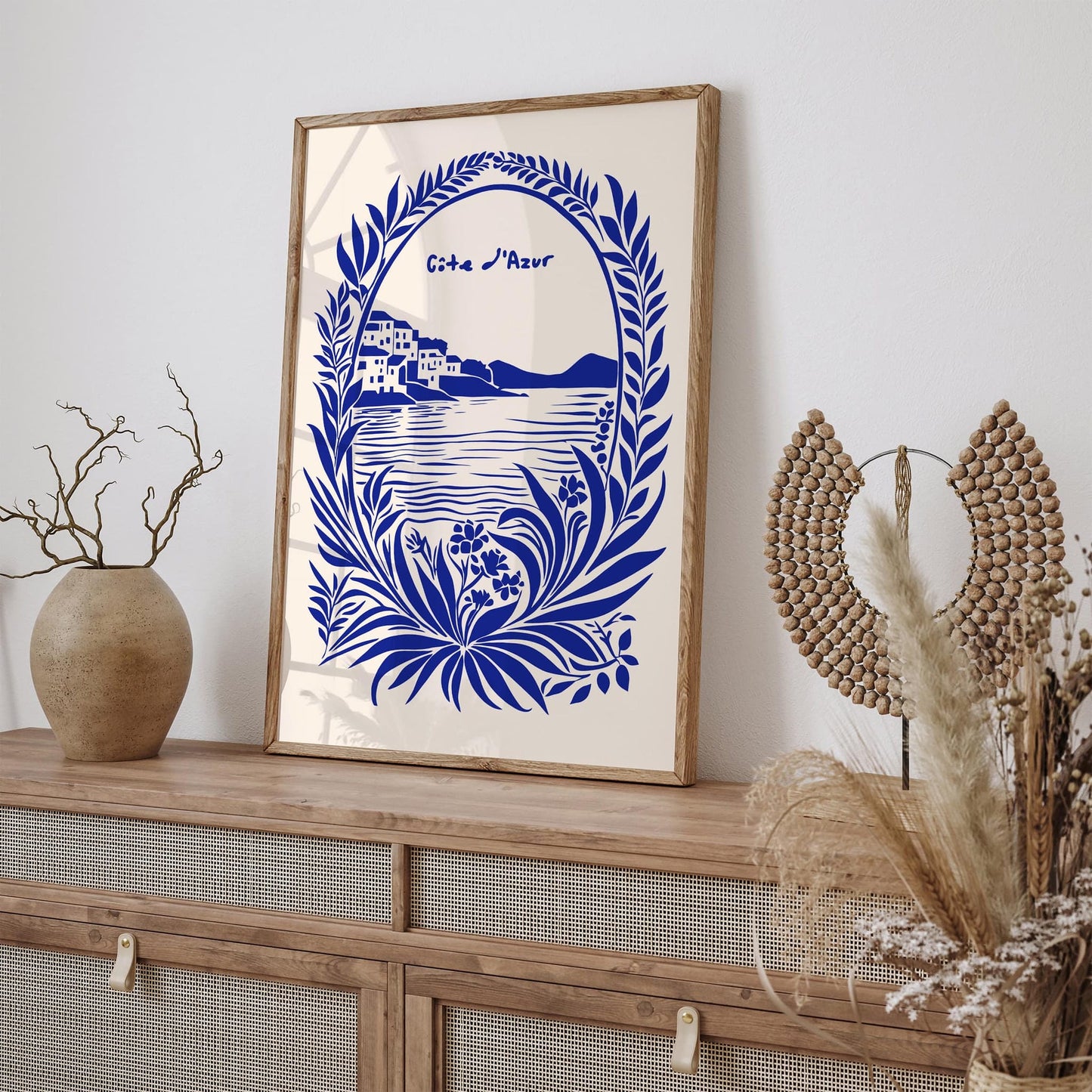 Cote d Azur French Blue Travel Art Print