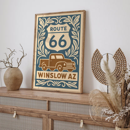 Route 66 Winslow AZ Travel Poster