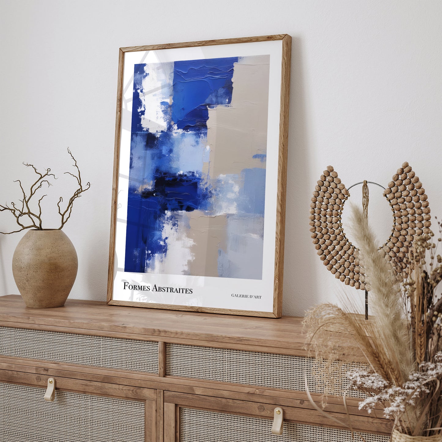 Formes Abstraites: Blue Abstract Painting Print
