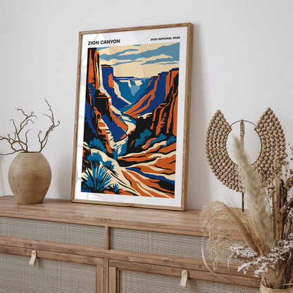 Zion National Park, Travel Art Print 2024