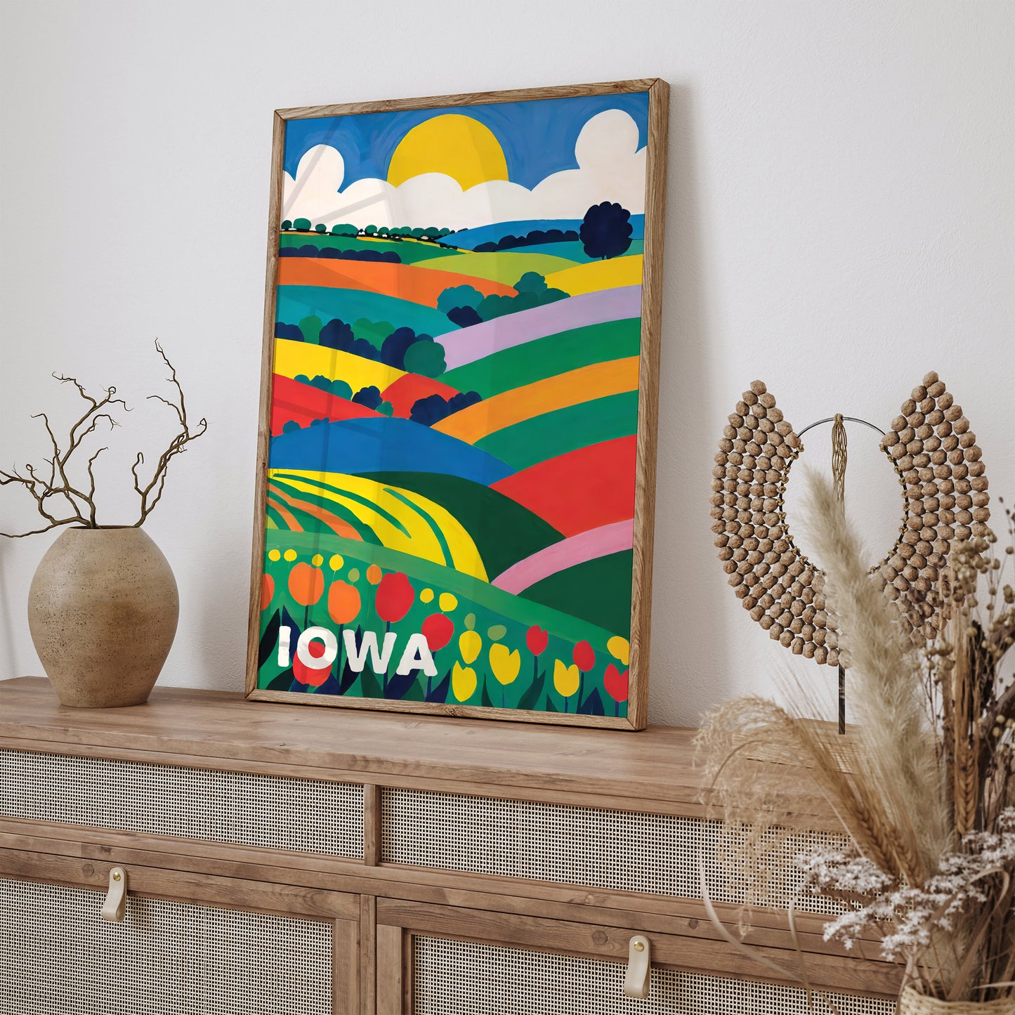 Retro Iowa Art Print - Classic Travel Wall Art