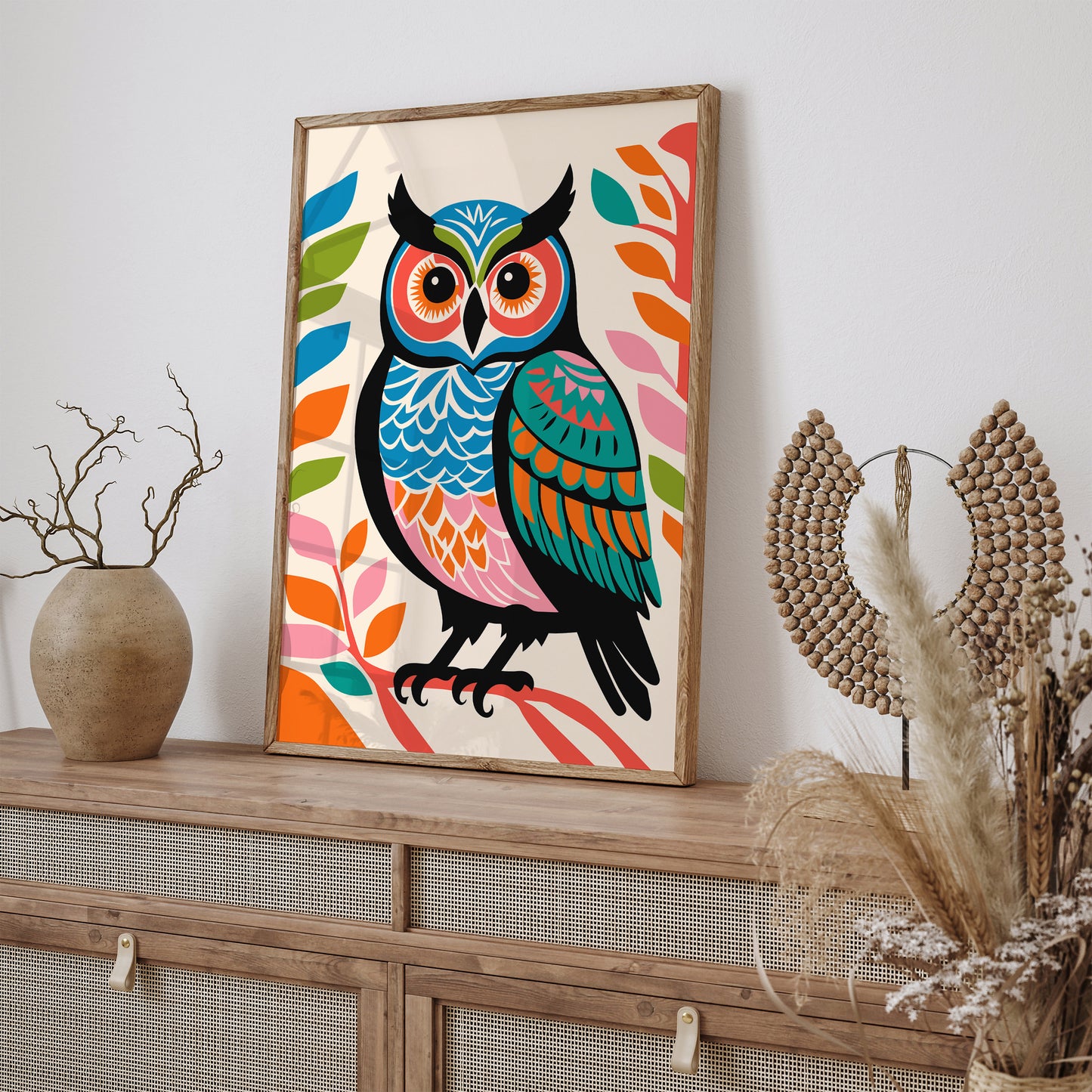 Colorful Owl Wall Art Kids Room Decor