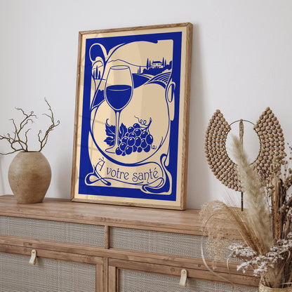 À Votre Santé French Wine Poster