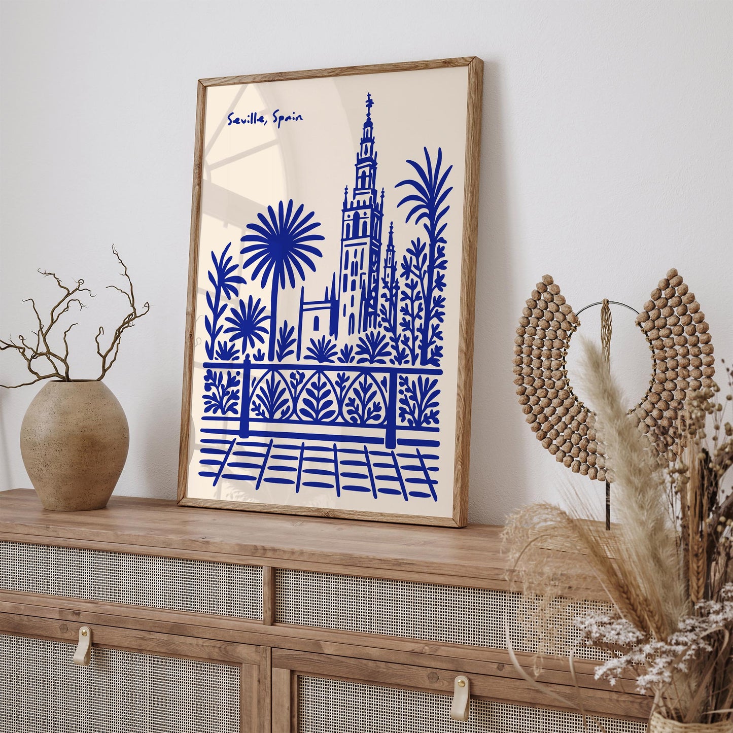 Seville, Spain Blue Travel Poster