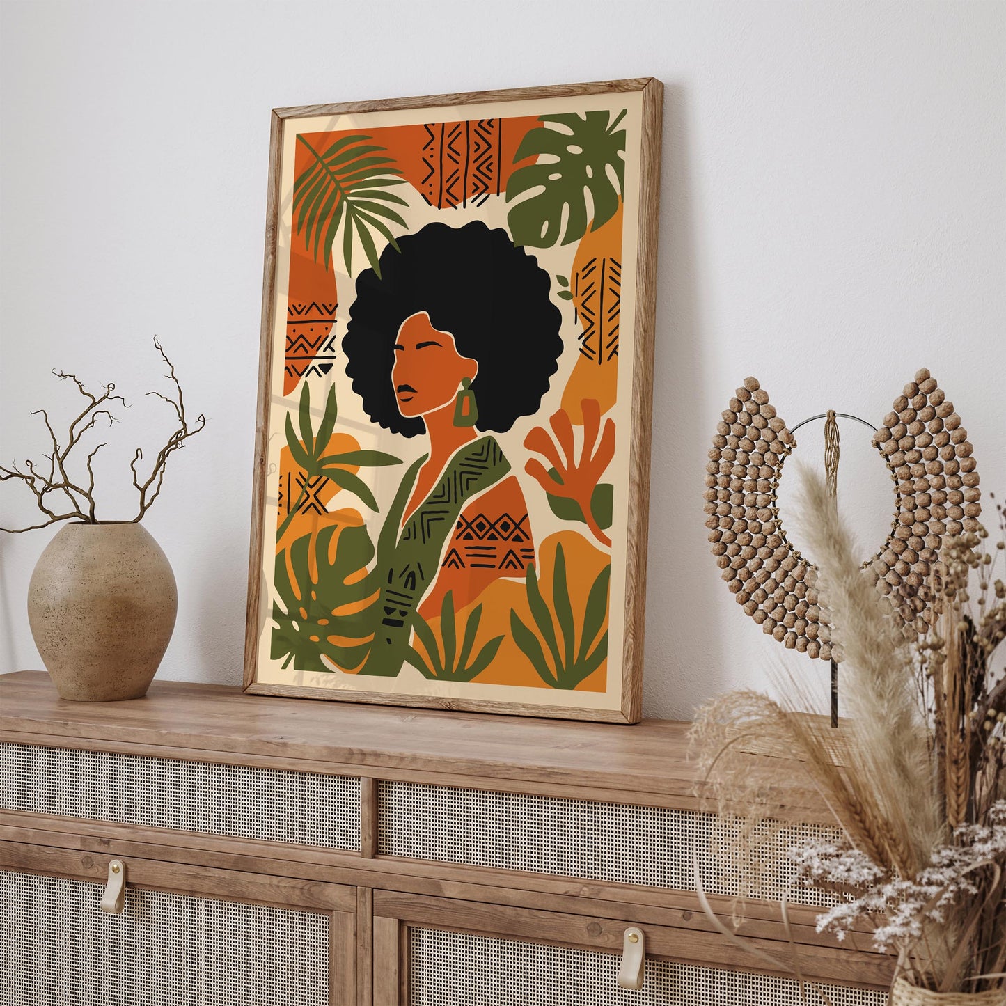 Bohemian Afro Woman Poster