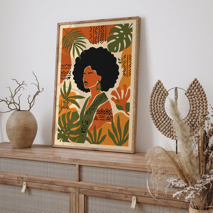 Bohemian Afro Woman Poster
