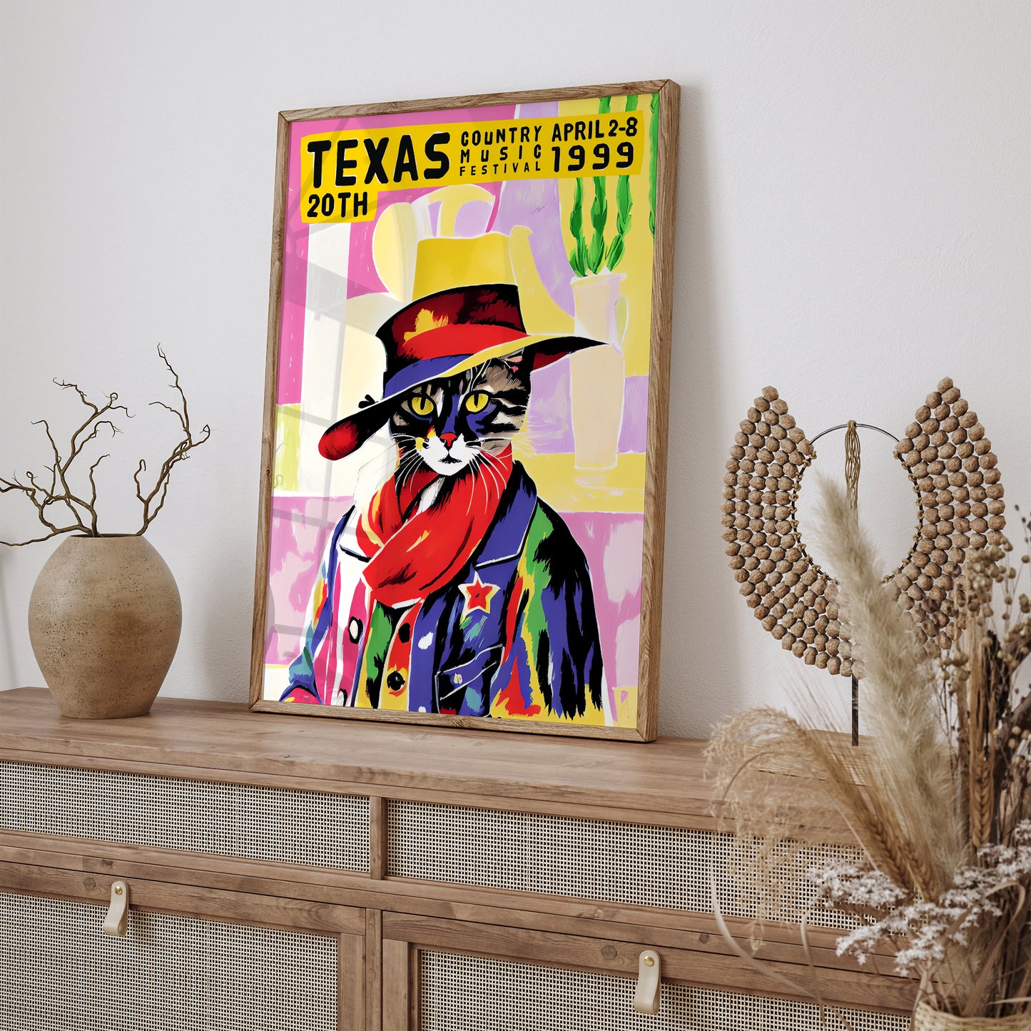 1999 Texas Country Music Cat Poster