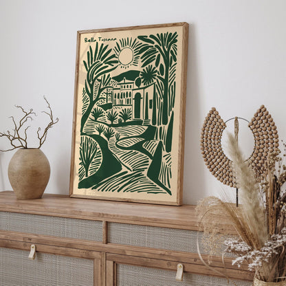 Bella Toscana Green Travel Landscape Poster
