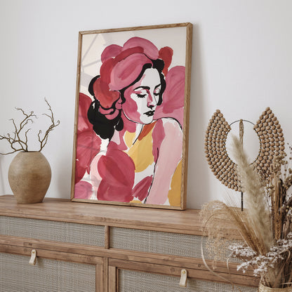 Artistic Woman Portrait Living Room Wall Art