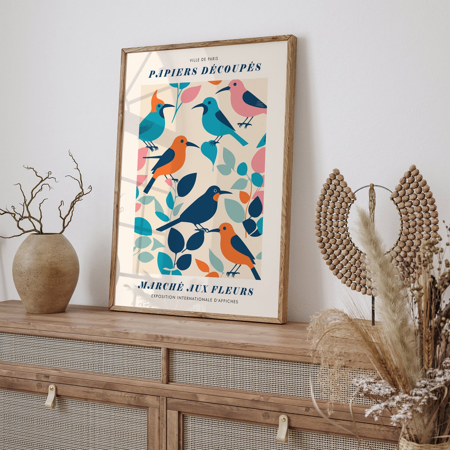 Flower Market Paper Cut Art Poster