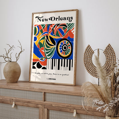 New Orleans Music Festival Retro Wall Art