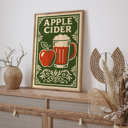 Apple Cider Poster - Autumn Kitchen Wall Decor