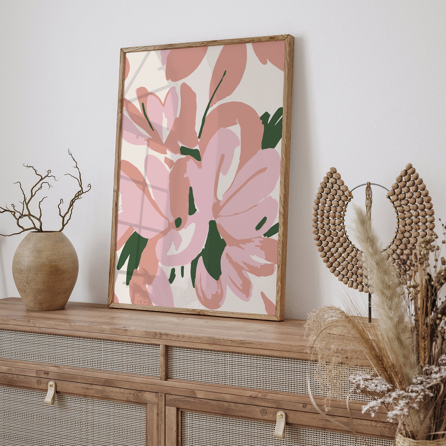 Abstract Pastel Flowers Poster Print