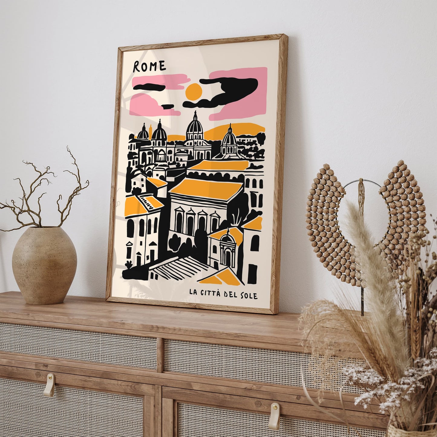 Rome Cityscape Poster - Italy Travel Wall Art Print