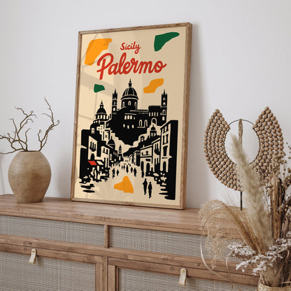 Sicily Palermo Cityscape Poster