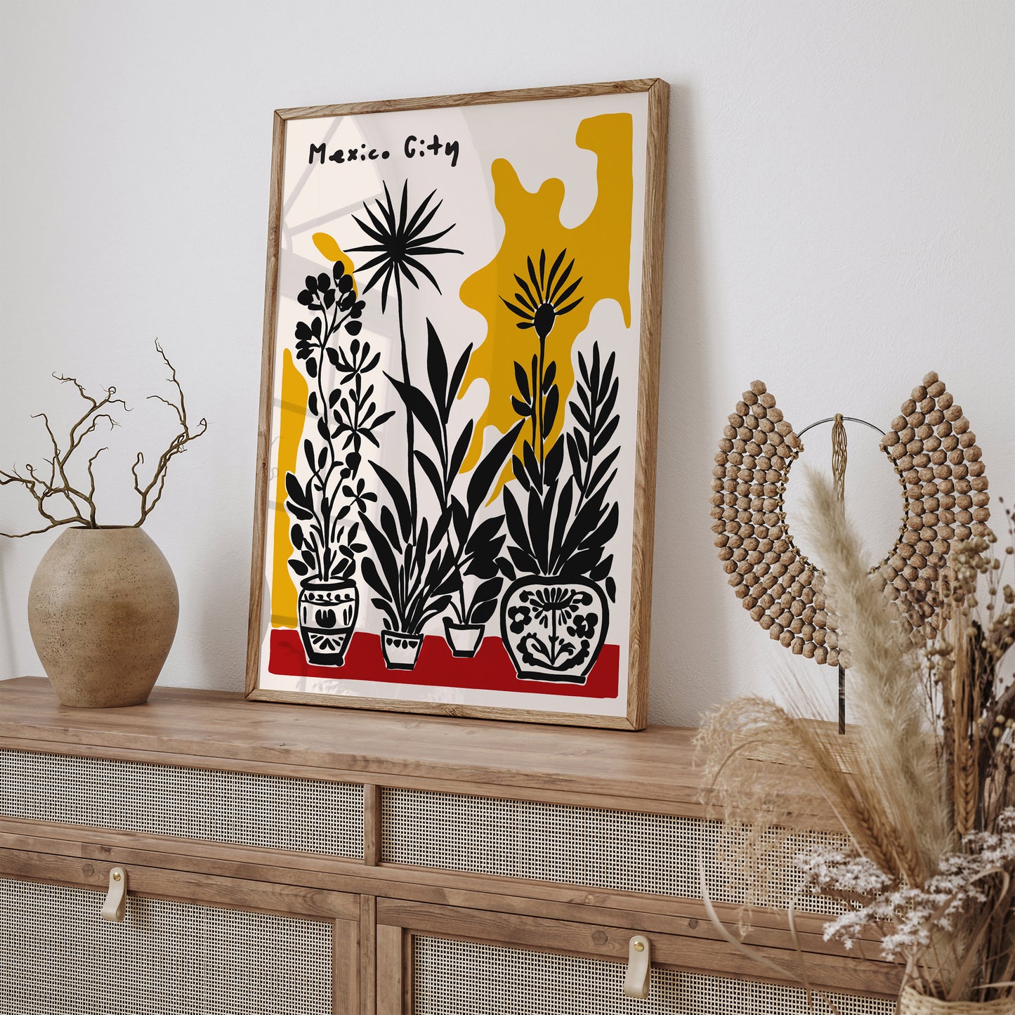 Mexico City Floral Retro Art Print