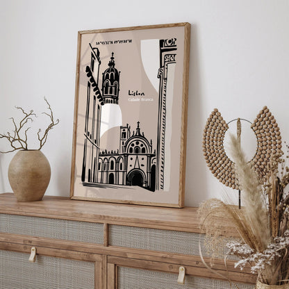 Lisbon Cidade Bianca White City Art Print