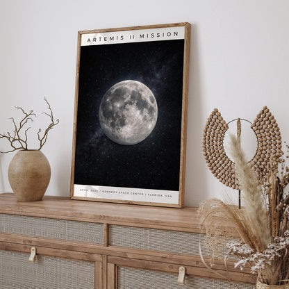 Artemis II Mission Poster, Space Travel Wall Art
