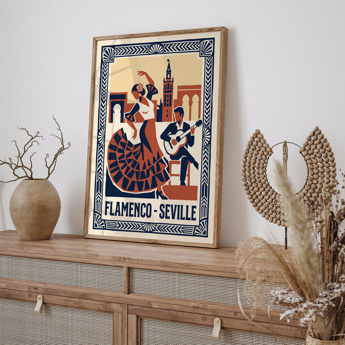 Seville Flamenco Retro Music Art Poster