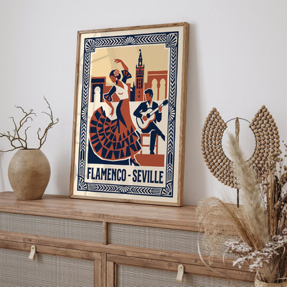 Seville Flamenco Retro Music Art Poster