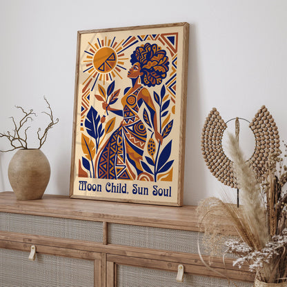 Moon Child Sun Soul Afrohemian Poster
