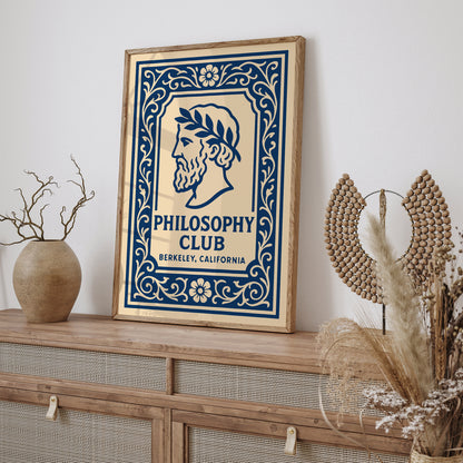 Navy Blue Berkeley Philosophy Club Art Poster
