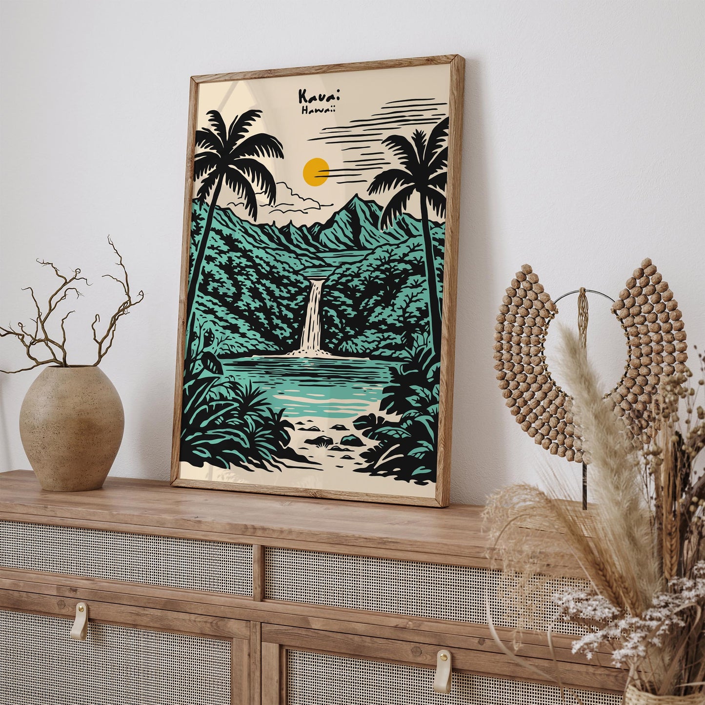 Kauai Hawaii Poster – Tropical Landscape Wall Art