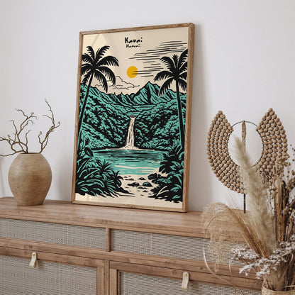 Kauai Hawaii Poster – Tropical Landscape Wall Art