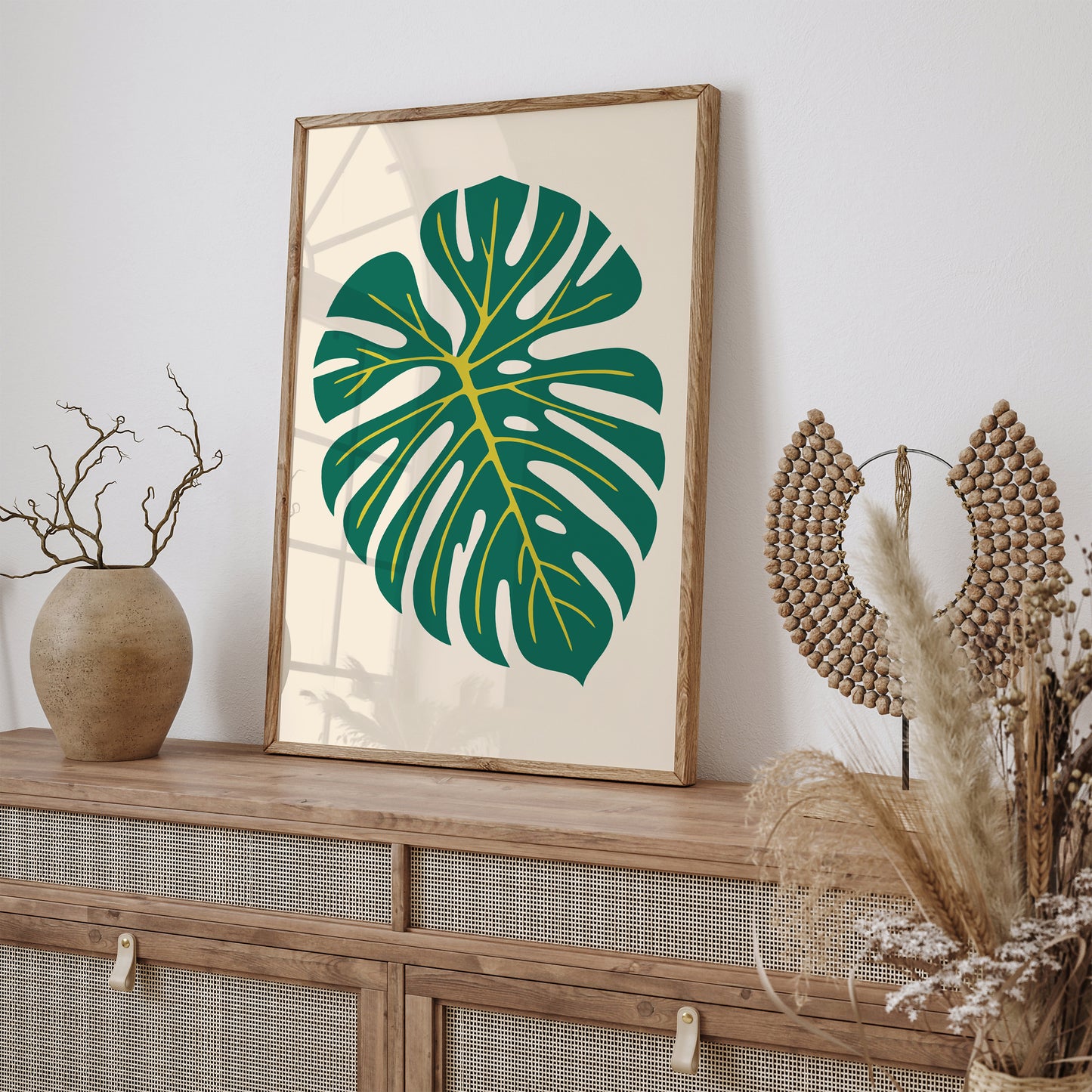 Monstera Green Leaf Art Print