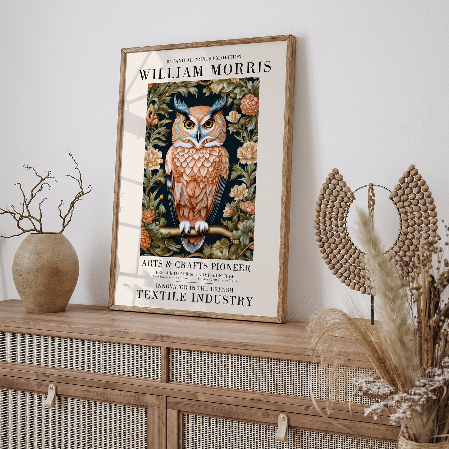 Vintage Owl William Morris Poster