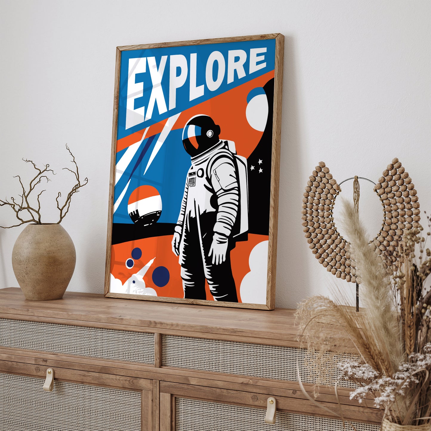 EXPLORE - Astronaut Retro Poster