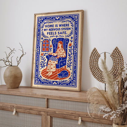 Home Is Where I Feel Safe Poster - Quote Wall Art