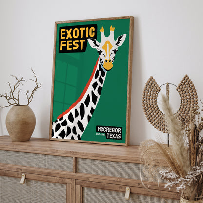 Exotic Fest - Retro Giraffe Poster