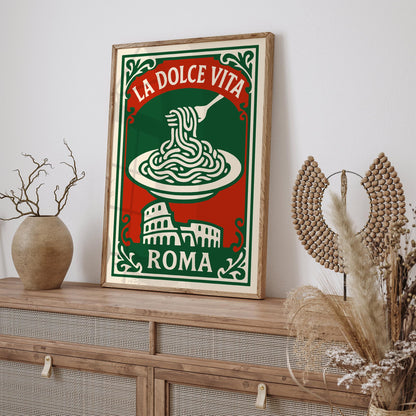 La Dolce Vita Poster - Roma Travel Art Print