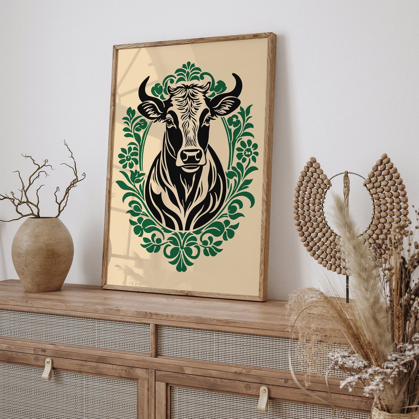 Victorian Cow Portrait Print - Elegant Kitchen Wall Art