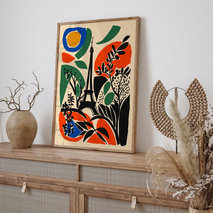 Retro Abstract Paris Travel Poster