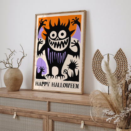 Happy Halloween Spooky Monster Wall Art 2024