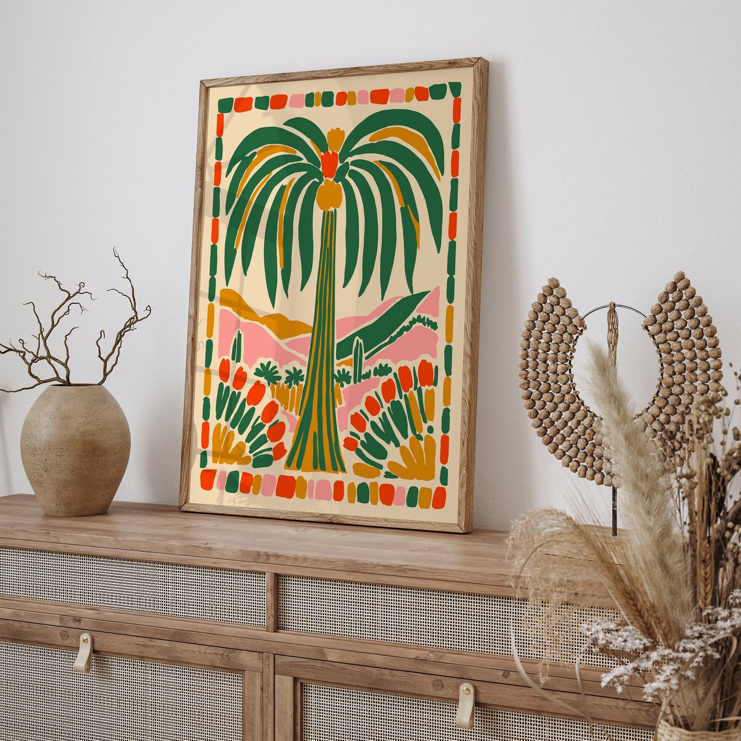 Colorful Palm Tree Poster Bohemian Home Decor