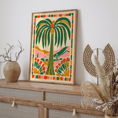 Colorful Palm Tree Poster Bohemian Home Decor