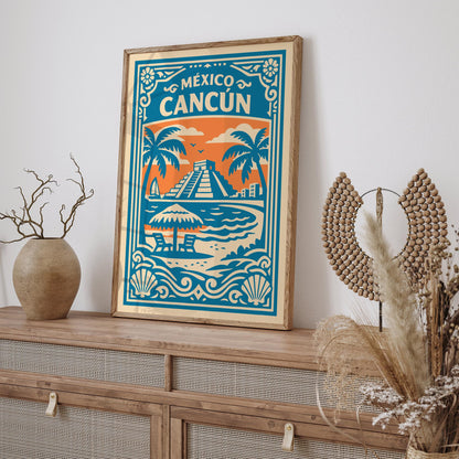 Cancun Mexico Poster - Mexican Home Decor