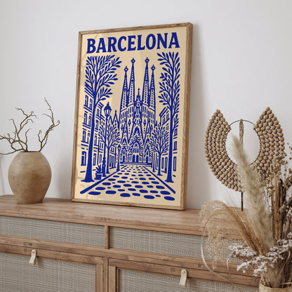 Barcelona Sagrada Familia Travel Poster