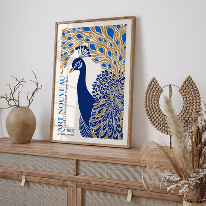 Art Nouveau Peacock Poster