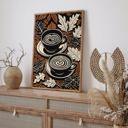 Autumn Coffee Art – Kitchen Wall Decor